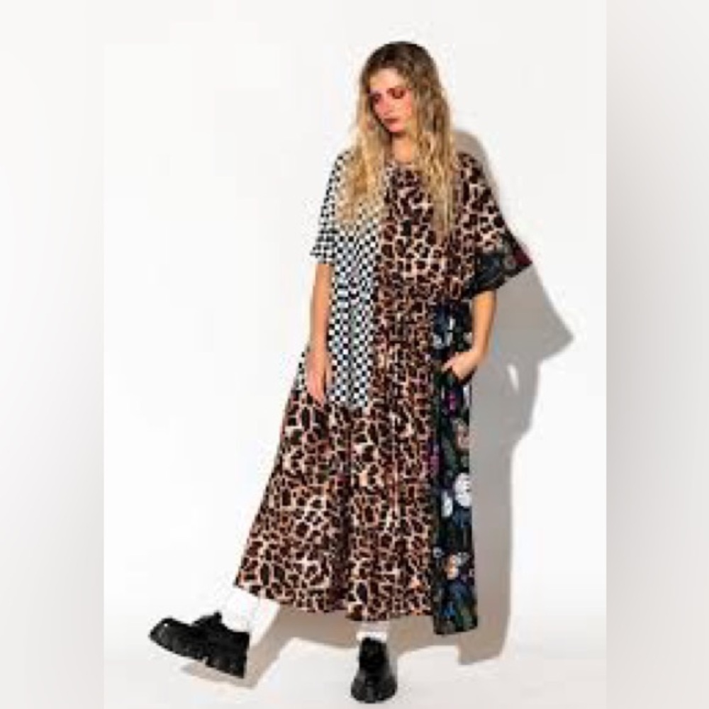 Dressed in LALA Leopard and Checkered Maxi Dress